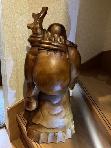 【お値下げしました】布袋様 木彫り 置物 七福神 開運 縁起物　
