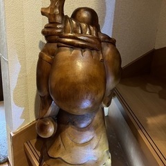 【お値下げしました】布袋様 木彫り 置物 七福神 開運 縁起物　の画像
