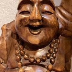 【お値下げしました】布袋様 木彫り 置物 七福神 開運 縁起物　の画像