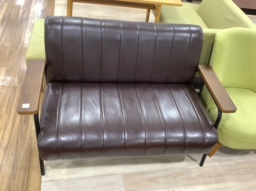 ニトリ　2人掛けソファー　合皮　ブラウン×ブラック　入荷致しました！