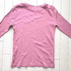 【中古品】長袖カットソー　pink　Lsize　ボートネックの画像