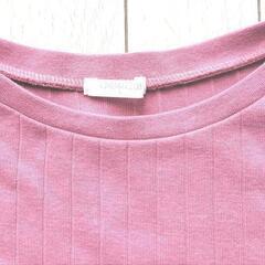 【中古品】長袖カットソー　pink　Lsize　ボートネックの画像