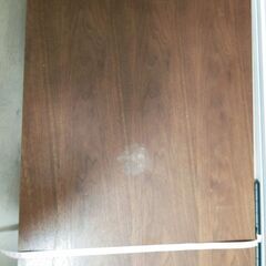 折り畳みテーブル(ウォールナット)幅90×奥行45×高さ35cm 耐荷重20kgの画像