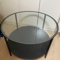 イケア　IKEA ガラス丸テーブル　コーヒーテーブル　ヴィットショーの画像