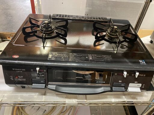 ☆中古￥8,800！大阪ガス　2口ガスコンロ　家電　PA-39P-5L型　都市ガス用　2016年製　【BE119】