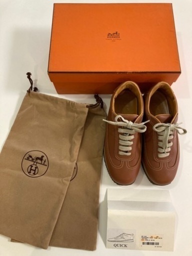 HERMESエルメス クイック レザースニーカー カジュアルシューズくつ クツ