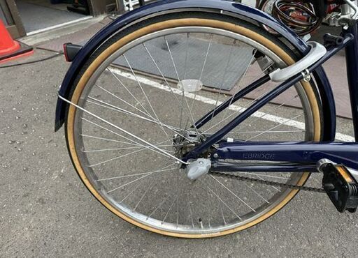 ブリヂストン 26インチ 自転車 3段変速 ネイビー 鍵付き カゴ付き ママチャリ シティサイクル BRIDGESTONE エブリッジ
