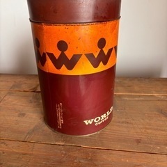 昭和レトロ　ワールドコーヒー入れ物　ノベルティグッズの画像