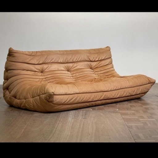 ligne roset ROEST TOGOスエード レザートリプルシートソファライトオレンジ 1 Michel Ducaroy リーンロゼトーゴ3人掛 け