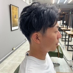 メンズカット、ブリーチオンカラー、ワンカラー、縮毛モデル