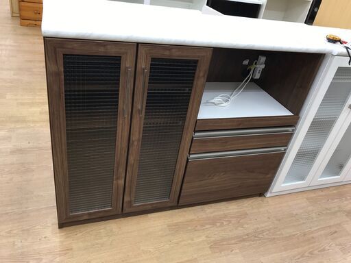 ★ジモティ割あり★ クラフトコガ キッチンカウンター ブラウン H97×W120×D45 クリーニング済み KJ5140