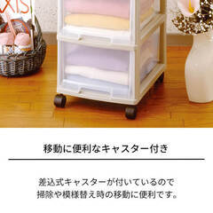 ユニフィット　3段B4収納ケース　キャスター付き　33X 41x68.5㎝　在庫5個 の画像