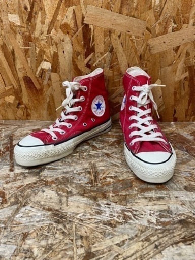 a(6310) 80s USA製 コンバース ALLSTAR US3 チャックテイラー 赤 ハイカット 22cm CONVERSE デッドストック