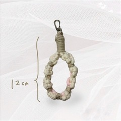 ハンドメイド 手作り 携帯ストラップ キーホルダー 花 キーリング 淡色の画像