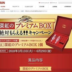 (ご予約有)未使用■キリンビール★本麒麟 深紅のプレミアムボックス★2018年絶対もらえるキャンペーン品 330ｍｌオリジナルクラスｘ2他セット◎の画像