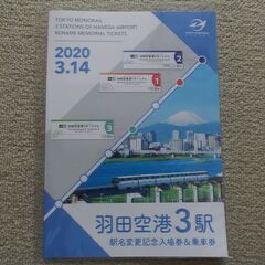 新品・未使用　羽田空港３駅駅名変更記念入場券＆乗車券