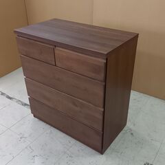 未使用訳あり 天然木アルダー材のチェスト 幅80cm幅 4段 完成