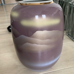 九谷正峰　8号　ナツメ花瓶　紫金連山　花瓶