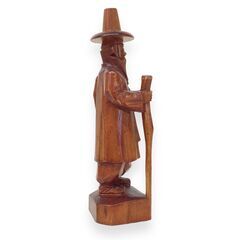 24Y298 ジ1 木彫り人形 2体セット 21cm 民芸品 置物 中古品の画像