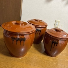 常滑焼　久松　丸壺　5号4号3号