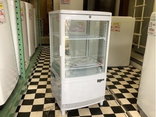 【リサイクルサービス八光】2021年製　Hijiru 4面ガラス冷蔵ショーケース　60L/ホワイト　HJR-URK60WT
