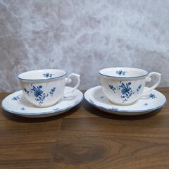 【美品】ノリタケ NORITAKE クラフトーン CRAFTONE ブルーフラワー カップ ＆ ソーサー の画像