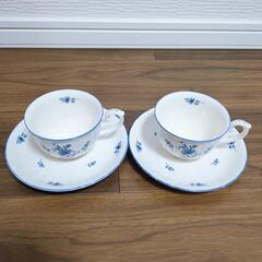 【美品】ノリタケ NORITAKE クラフトーン CRAFTONE ブルーフラワー カップ ＆ ソーサー の画像