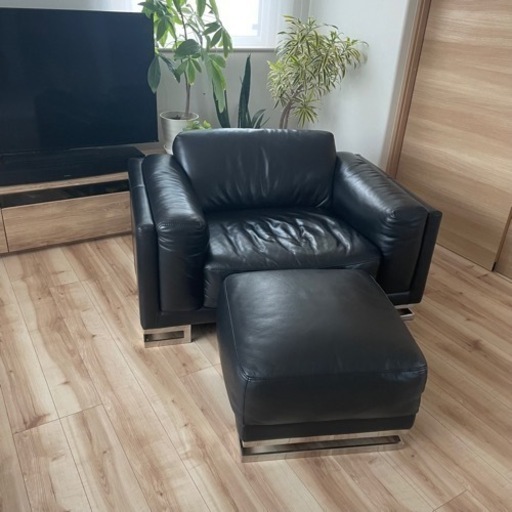 【高級ソファ】KELVIN GIORMANI 1人がけソファー　オットマン付き