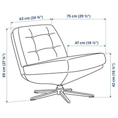 IKEA イケア DYVLINGE ディヴリンゲ ディブリンゲ 回転パーソナルチェア, ケーリンゲ ブラック, 黒 の画像