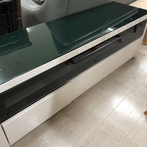 松田家具テレビボードブラック×ホワイト【トレファク堺福田店】