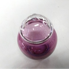 ● 北一硝子 ポプリポット クラック加工 しばれ硝子 パープル/ブルー  美品 ③の画像