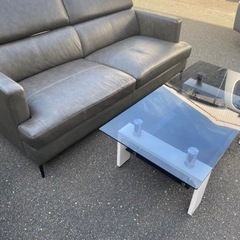 北九州市内配送無料　美品　家具 ソファ 3人掛けソファ　テーブルセットの画像