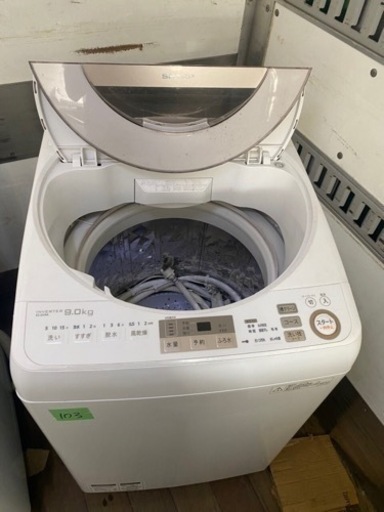 １０３ 北九州市内配送設置無料　シャープ 全自動洗濯機 穴なし槽 9Kg ゴールド ES-GV9A-N