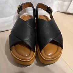 【マルニ】美品　ウッドソール　厚底サンダル　37の画像