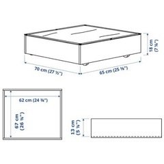 ベッド下収納　IKEA ヴァルドー　2個セット 65×70cmの画像