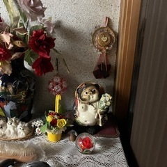 希少信楽焼　タヌキ　花束