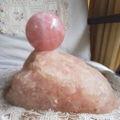 特大 ローズクオーツ 5kg 鑑賞石 水晶玉 水晶 原石 天然石...