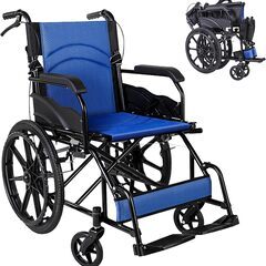 新品未開封】コンパクトに折りたたみ可能！超軽量車いす！