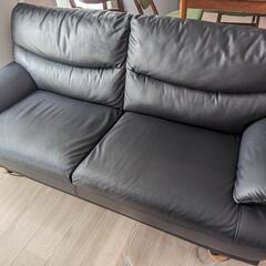 ニトリ　3人用合皮ソファ(Nシールドキャッツ3 BK)　