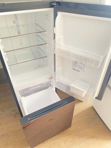 NO97❗️北九州市内配送無料 ハイセンス 【右開き】154L 2ドア ノンフロン冷蔵庫 エディオンオリジナル ダークブラウン HR-