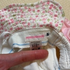 MIKIHOUSE ミキハウス ベビー帽/44-46Sサイズ 花柄 リボンの画像