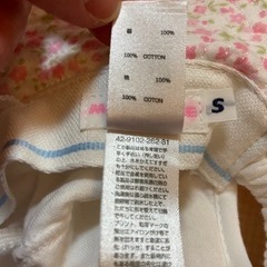 MIKIHOUSE ミキハウス ベビー帽/44-46Sサイズ 花柄 リボンの画像