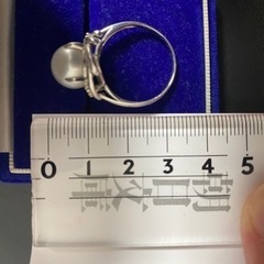 🉐希少大珠真珠　ダイヤ0,04cプラチナ900リングの画像