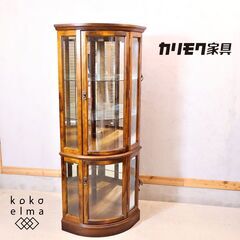 Karimoku(カリモク家具)の人気シリーズCOLONIAL(コロニアル)のコーナーキャビネットです。アメリカンカントリースタイルのクラシカルなキュリオケースはお部屋を上品な空間に♪