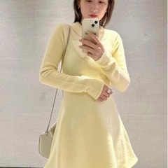 新品 定価17,930円‼️スナイデル ニットワンピース レディース タグ付 イエローの画像