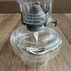 アンティーク　オイルランプ　気泡ガラス　の画像