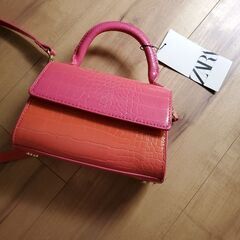 ZARA　未使用　バッグ　ピンク×オレンジの画像