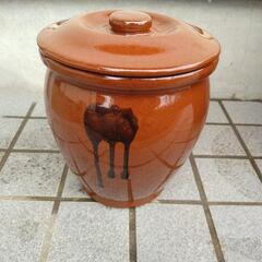 漬物容器 丸かめ 陶器の画像