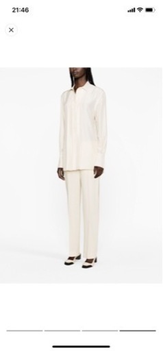 100%シルクシャツ White
