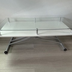棚付き昇降式テーブル 120cm 